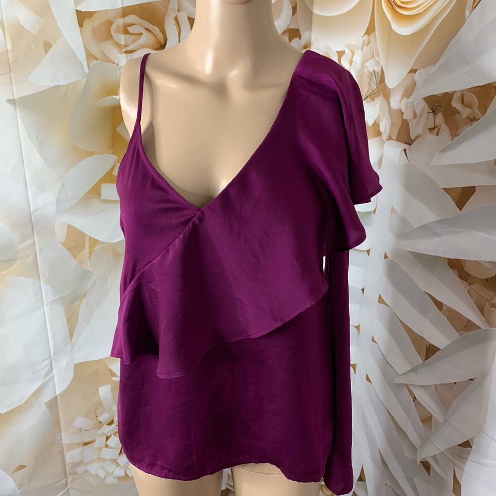 Leith xs asymmetrical one shoulder bell sleeve top